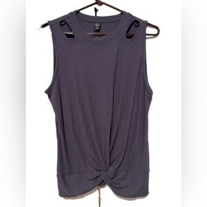 SHEIN Blue/Gray Sleeveless Twist Knot Muscle Tee